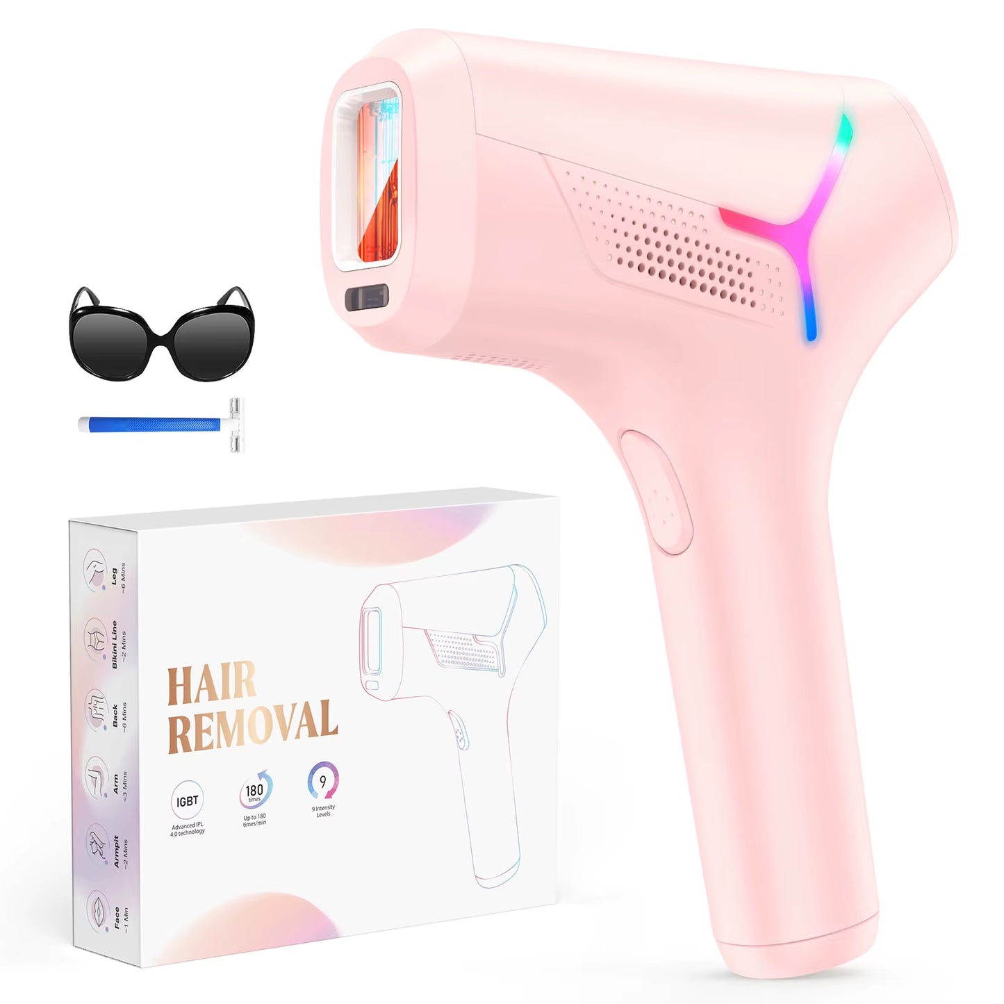 990000 Flashes Hair Removal for Women and Men IPL Hair Removal Body Bikini and Facial Areas Painless Permanent Hairremoval