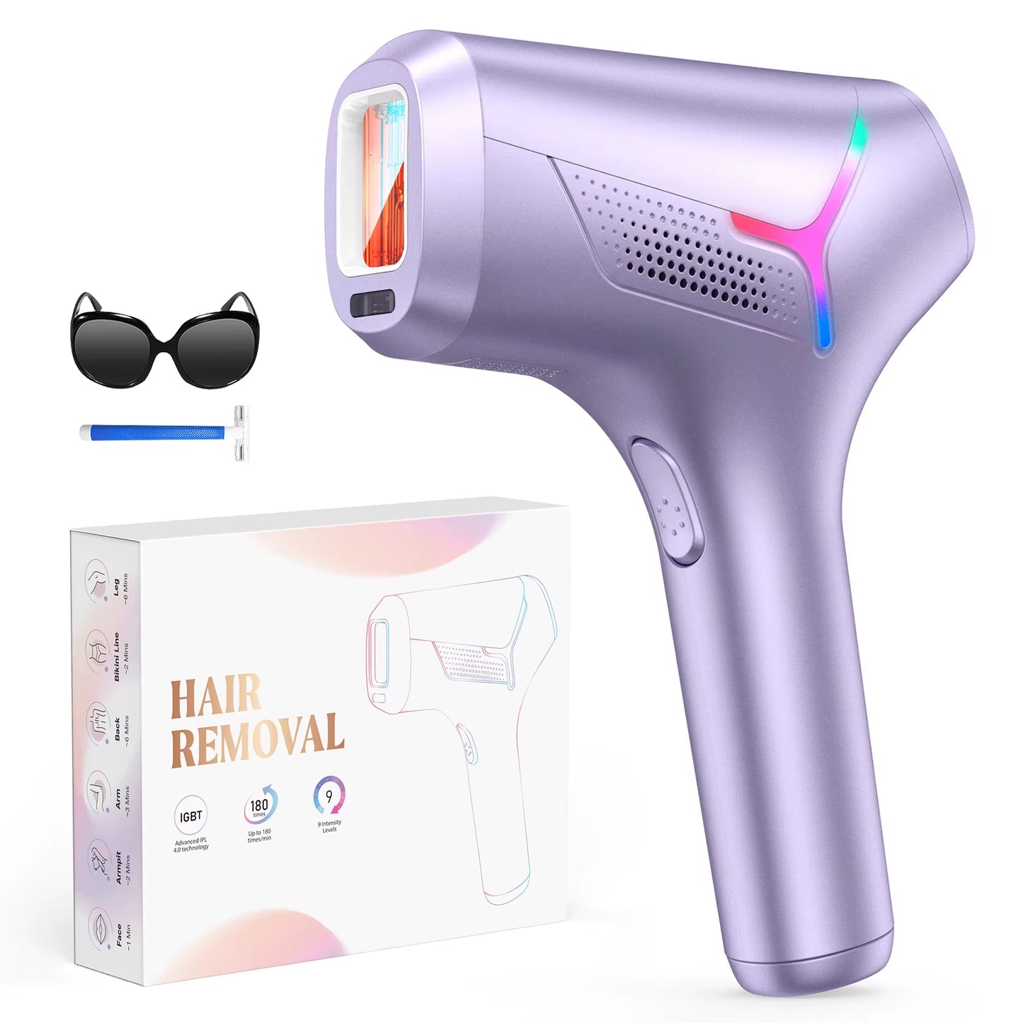 990000 Flashes Hair Removal for Women and Men IPL Hair Removal Body Bikini and Facial Areas Painless Permanent Hairremoval